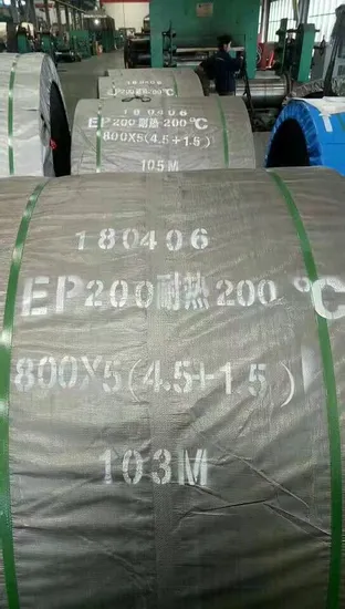 Correias transportadoras de lona ep com cobertura de borracha para mina de areia
